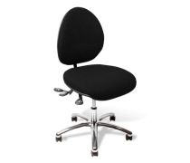 VELA Latin 200 kontorstol, Højrevendt håndtag, sort phoenix, medium: 44-64 cm, poleret fod, hjul til hårde gulve