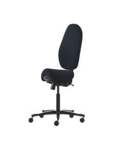 Malmstolen H5, høj ryg, 58-79 cm, sort stof, alu fodkryds - Købt som beset – outletvare m. begrænset reklamationsret